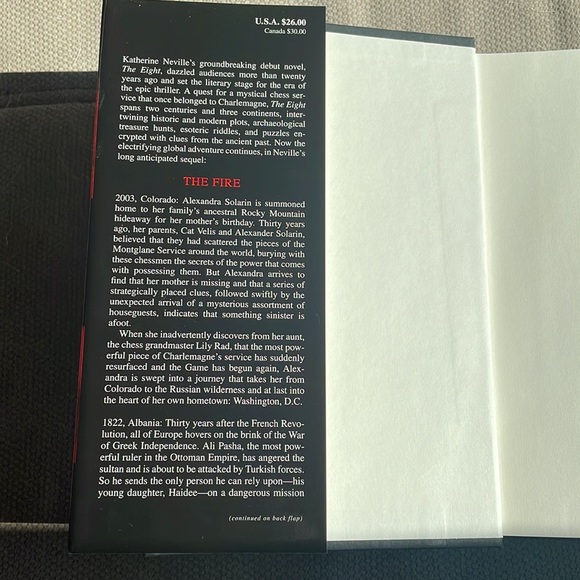 The Fire - Katherine Neville. Hardcover. Thriller. Fiction. Sequel to The Eight. - Picture 3 of 12